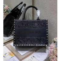 Good Product DIOR BOOK TOTE Multicolor Embroidery M1296ZR-18 BLACK