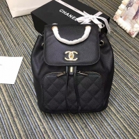 New Grade Chanel Backpack Grained Calfskin & Gold-Tone Metal A57571 Black