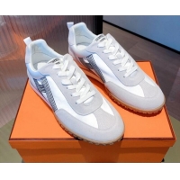 Best Quality Hermes Suede Stitching H Sneakers 070945 White