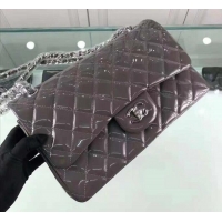 ​Grade Quality Chanel Quilted Patent Leather Large Flap Bag A1113 Gray/Silver 2021