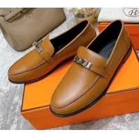 Charming Hermes Mocasini Loafers 081104 Brown