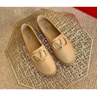 Top Quality Valentino Vlogo Lambskin Espadrilles 022614 Beige 2021