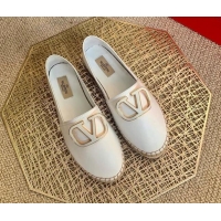 Most Popular Valentino Vlogo Lambskin Espadrilles 022614 White 2021