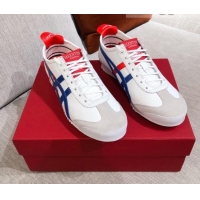 Low Cost Valentino VLogo Straped Leather Sneakers 031171 White/Blue 2021