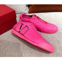 New Style Valentino VLogo Straped Leather Sneakers 031171 Pink