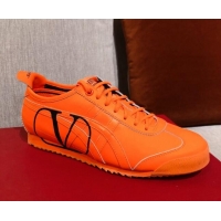 Best Price Valentino VLogo Straped Leather Sneakers 031171 Orange