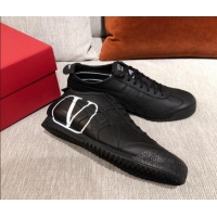 Low Price Valentino VLogo Straped Leather Sneakers 031171 Black