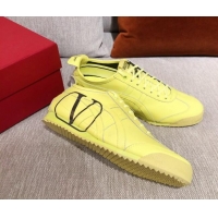 Affordable Price Valentino VLogo Straped Leather Sneakers 031171 Yellow