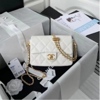 Buy Classic Chanel Flap Shoulder Bag Original leather AS2855 White