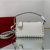 Top Quality VALENTINO Origianl leather shoulder bag V4700 white