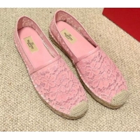 Low Cost Valentino Lace Espadrilles 070901 Pink 2021