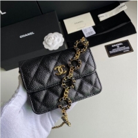 Inexpensive Chanel WOC Belt Bag Original Caviar Leather 2306 Black