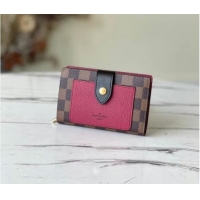 Top Quality Louis Vuitton JULIETTE WALLET N60381 Bordeaux Red & Black