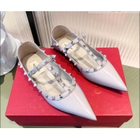 Most Popular Valentino Rockstud Patent Leather Ballet Flat 071380 Dusty Pink 2021