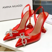 Buy Inexpensive Amina Muaddi PVC Bow Sandals 10cm AM0637 Red 2021