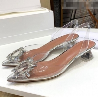 Reasonable Price Amina Muaddi PVC Slingback Pumps 4cm AM0820 White 2021