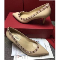 Popular Style Valentino Rockstud Matte Lambskin Pumps 6.5cm 082071 Nude