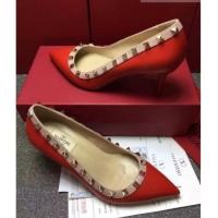 Unique Style Valentino Rockstud Matte Lambskin Pumps 6.5cm 082071 Red