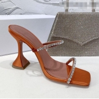 Well Crafted Amina Muaddi Silk Crystal Sandals 9.5cm AM1022 Orange 2021