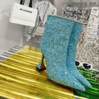 Promotional Amina Muaddi Sequins Short Boots AM2301 Blue 2021