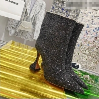 Super Quality Amina Muaddi Sequins Short Boots AM2301 Black 2021