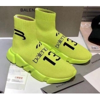 Duplicate Balenciaga Speed Knit 13 Sock Short Boots 060821 Neon Green