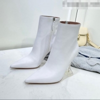 Top Quality Amina Muaddi Calfskin Short Boots AM2308 White 2021