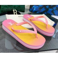 Best Design Louis Vuitton Arcade Rubber Flat Thong Sandals Pink 061501