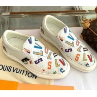 Best Quality Louis Vuitton LVxNBA Ollie Monogram Canvas Slip on Sneakers White 070544