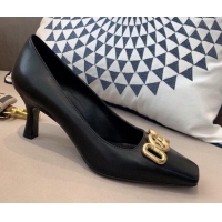 Unique Style Louis Vuitton Rotary Leather LV Circle Pumps 7cm 070550 Black 2021