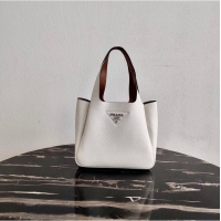 Luxury Discount Prada Deer skin bag tote 1BG335 White