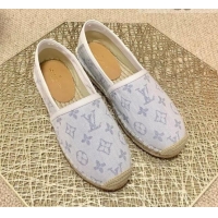 Cute Louis Vuitton Monogram Denim Espadrilles White 070872