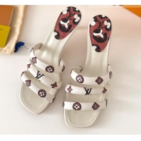 Luxury Louis Vuitton Appeal Heel Slide Sandals 5.5cm 071435 White 2021