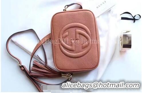 Promotional Gucci Soho Calfskin Leather Disco Bag 308364 Rose Beige