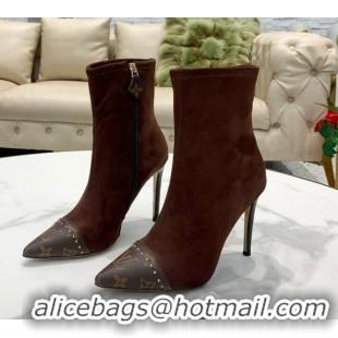 Perfect Louis Vuitton Cherie Suede Ankle Short Boots 080976 Brown