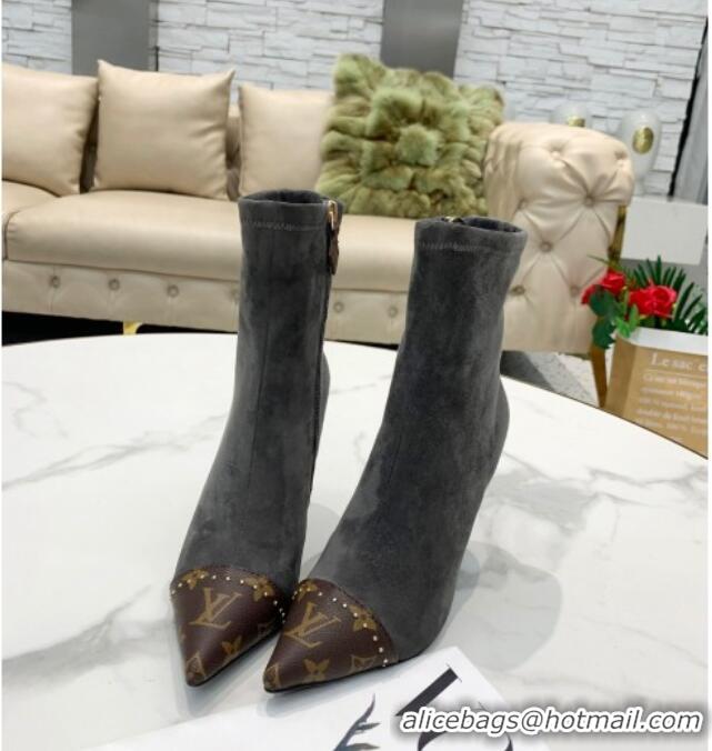 Low Price Louis Vuitton Cherie Suede Ankle Short Boots 080976 Grey