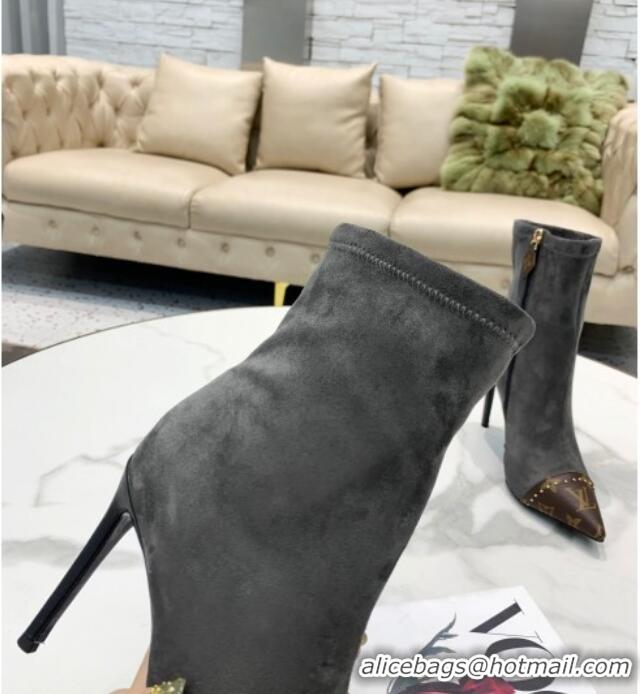 Low Price Louis Vuitton Cherie Suede Ankle Short Boots 080976 Grey