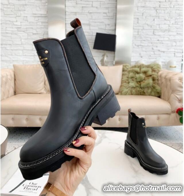 Grade Design Louis Vuitton Beaubourg Calfskin Ankle Boots 081002 Black