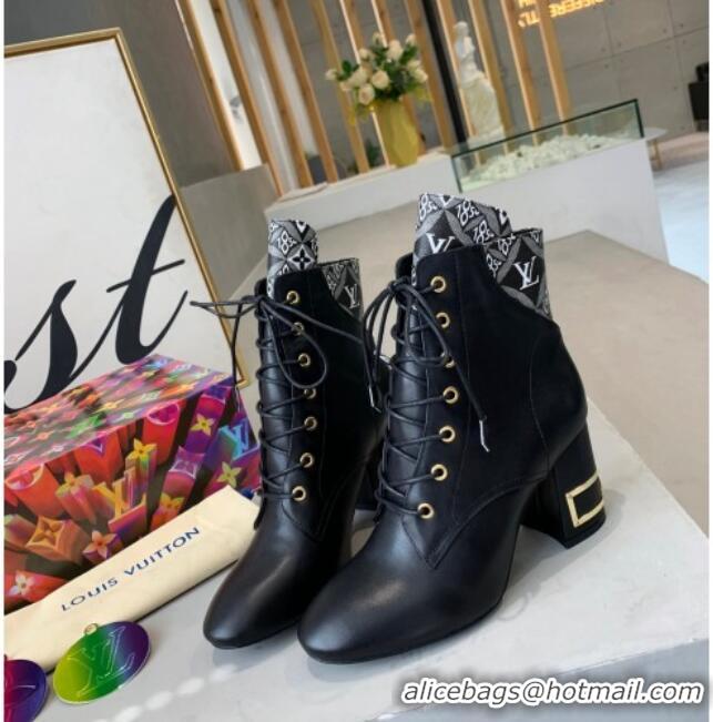 Stylish Louis Vuitton Bliss Calfskin Ankle Boots 081016 Black/Grey