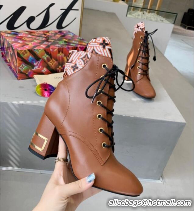 Sophisticated Louis Vuitton Bliss Calfskin Ankle Boots 081016 Brown