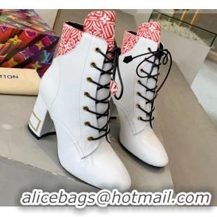 Shop Duplicate Louis Vuitton Bliss Calfskin Ankle Boots 081013 White/Red