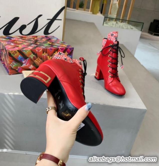 Top Quality Louis Vuitton Bliss Calfskin Ankle Boots 081013 Red