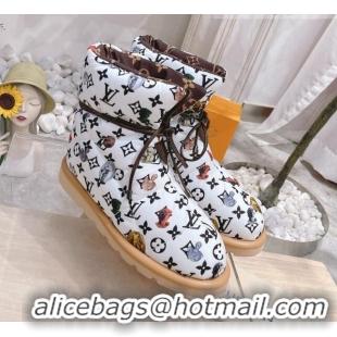 Luxury Louis Vuitton Pillow Comfort Ankle Boot 081251 White