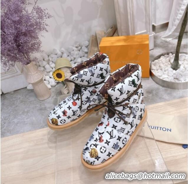 Luxury Louis Vuitton Pillow Comfort Ankle Boot 081251 White