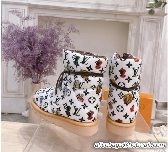 Luxury Louis Vuitton Pillow Comfort Ankle Boot 081251 White