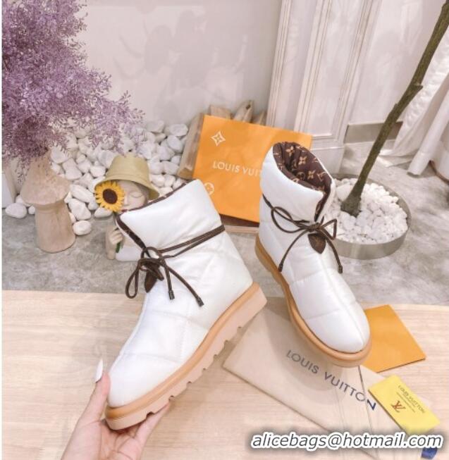 Good Looking Louis Vuitton Pillow Comfort Ankle Boot 081251 White