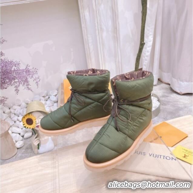 Luxury Discount Louis Vuitton Pillow Comfort Ankle Boot 081251 Khaki Green