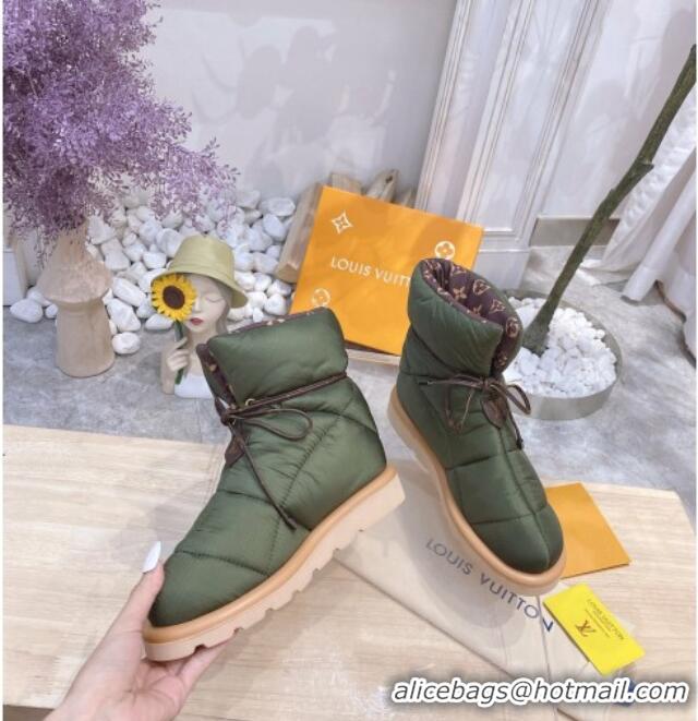 Luxury Discount Louis Vuitton Pillow Comfort Ankle Boot 081251 Khaki Green