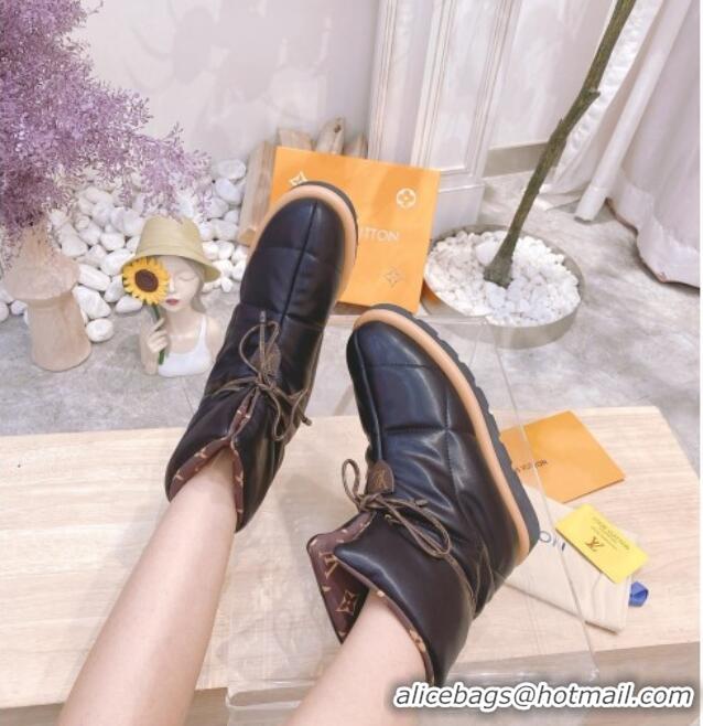 Top Quality Louis Vuitton Leather Pillow Comfort Ankle Boot 081258 Black