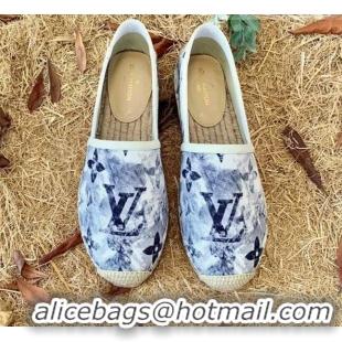 Lowest Price Louis Vuitton Watercolor Denim Espadrilles 081259 White/Black